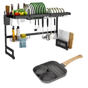Organizador escurreplatos + sartén antiadherente 3 en 1 de regalo